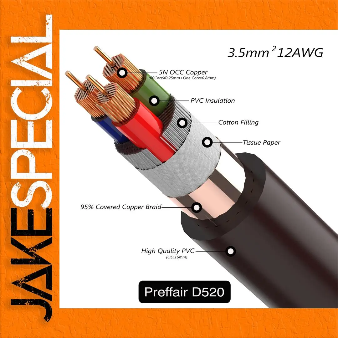 High-End OCC Copper Braid Audio Cable 16mm 1 High-End OCC Copper Braid Audio Cable 16mm