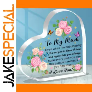 Heart-Shaped Acrylic Gift Plaque for Mum