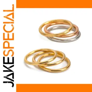 Stainless Steel Gold Rings Set for Women