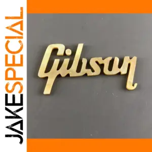 Gold Mother-of-Pearl Guitar Logo Inlay Decal