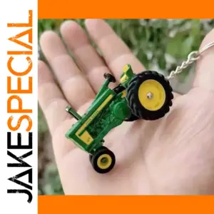 Green Diecast Tractor Keychain for Collectors