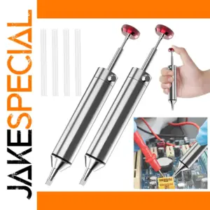 Professional Desoldering Pump Set with Silver Finish