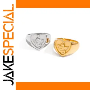 Heart-Shaped Cupid Rings Set for Women