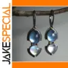 Vintage Blue and White Drop Earrings