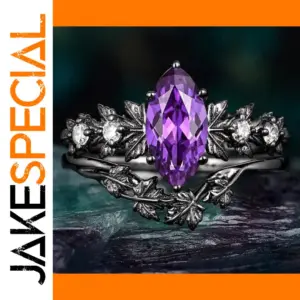 Elegant Women's Zircon Ring Set with Adjustable Fit