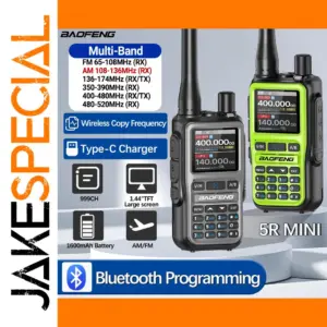 Baofeng 5R Mini Walkie Talkie 3-5Km Range