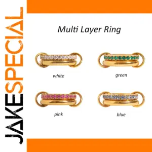 Women's Stainless Steel Zirconia Double-Layer Ring