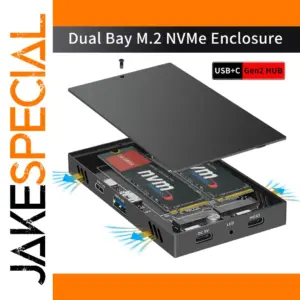 Dual-Bay NVMe SSD Docking Station 10Gbps USB-C
