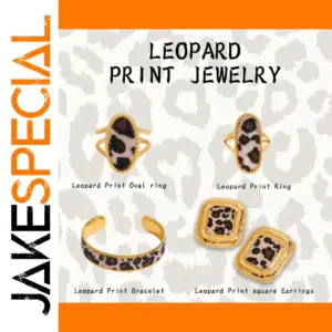 Leopard Print Stainless Steel Jewelry Set
