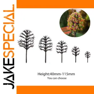 Miniature Black Tree Set for Dioramas (50 Pieces)
