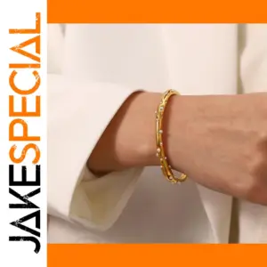 Elegant Stainless Steel Gold Cuff Bracelet with Pearls