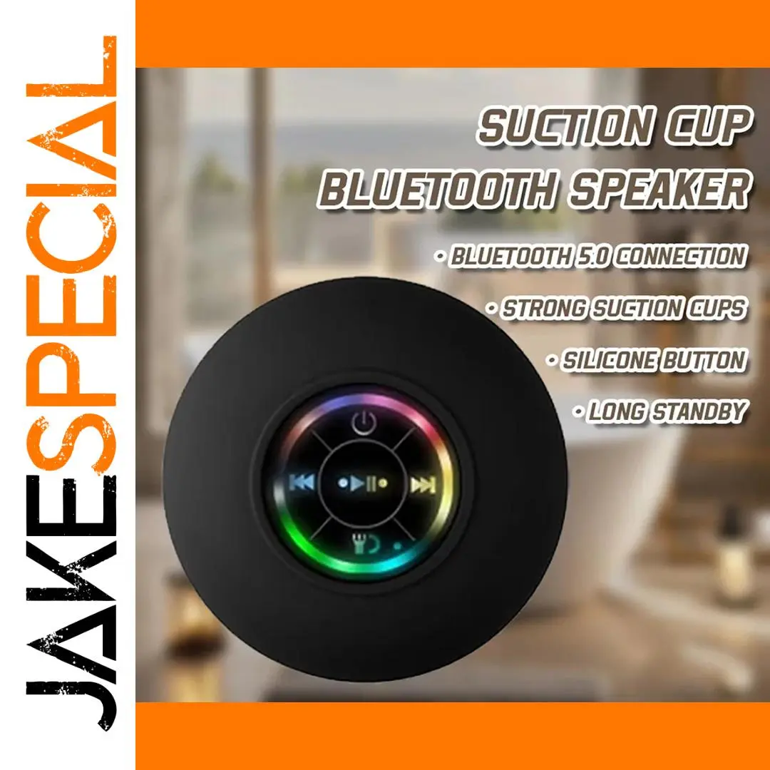 Black Waterproof Bluetooth Speaker with LEDs 1 Black Waterproof Bluetooth Speaker with LEDs