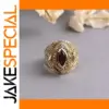 Vintage-Style Women's Zircon Ring in Gold Tone