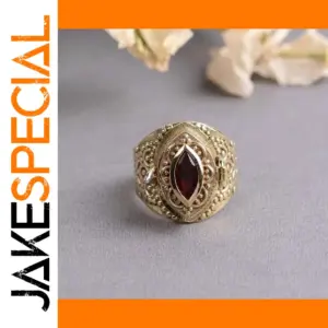 Vintage-Style Women's Zircon Ring in Gold Tone