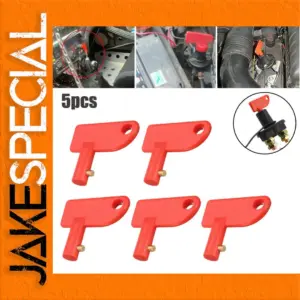 Battery Switch Keys Set of Five in Red