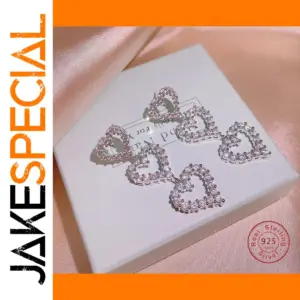 925 Silver Heart Drop Earrings LL-YS0352