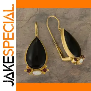 Vintage Waterdrop Earrings with Pearl and Red Beads