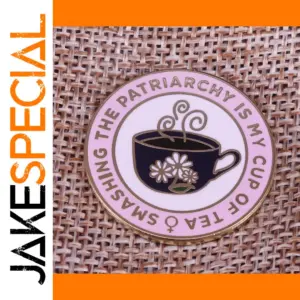 Feminist Coffee Cup Enamel Pin 30mm