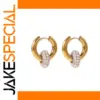 Stainless Steel Gold-Tone Hoop Earrings
