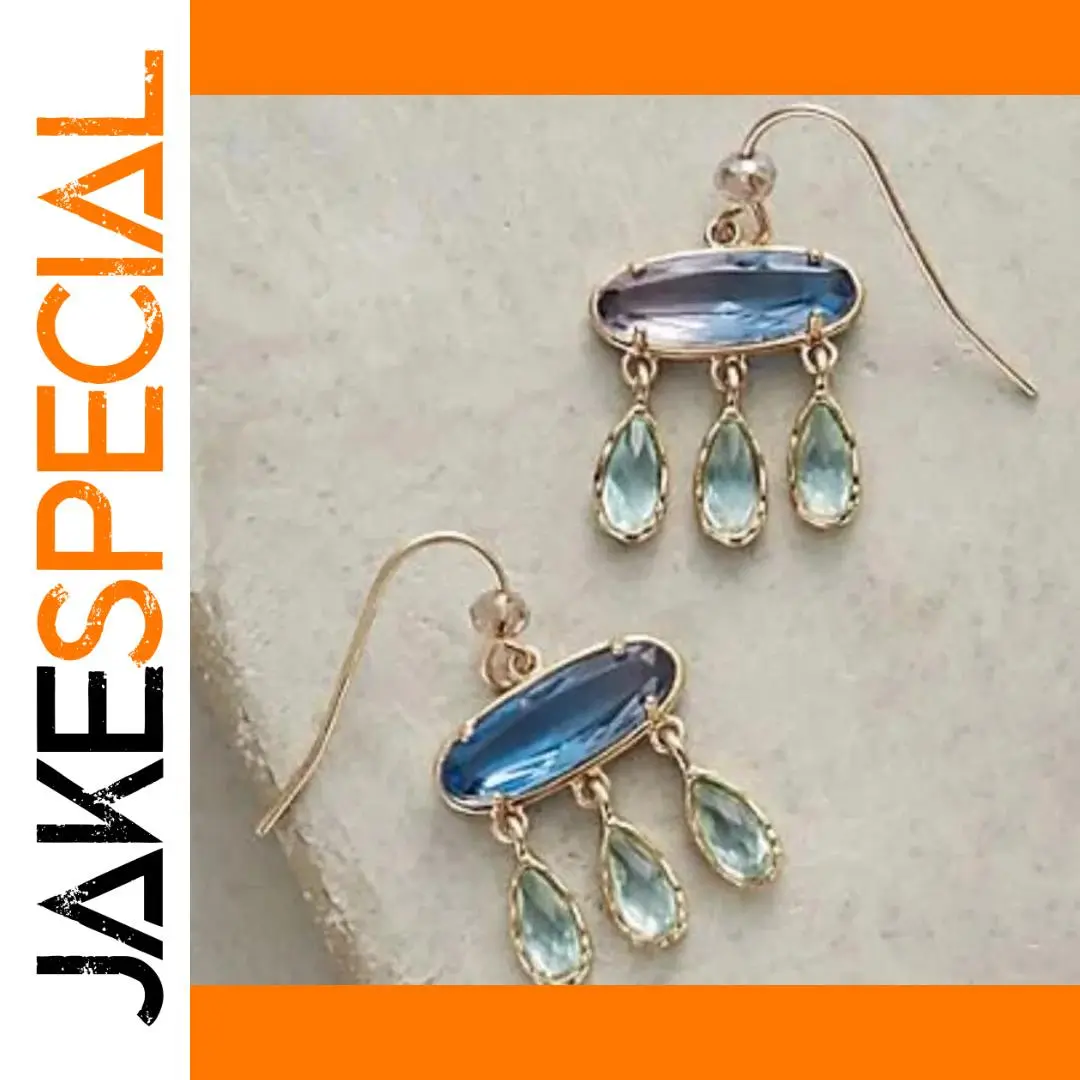 Elegant Oval Blue Stone Earrings for Women 1 Elegant Oval Blue Stone Earrings for Women