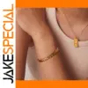 Gold-Tone Stainless Steel Link Bracelet for Women
