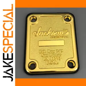 Gold Guitar Neck Plate with Embossed Logo