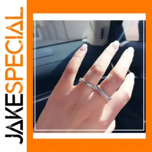 Sterling Silver Geometric Zircon Ring Set