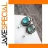 Vintage Silver Drop Earrings with Iridescent Stones