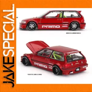 Vibrant Red Honda Civic EF V2 1:64 Diecast