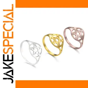 Star Motif Stainless Steel Rings for Men and Women