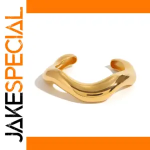 Stainless Steel Wave Cuff Bracelet for Men and Women