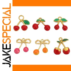 Vibrant Stainless Steel Cherry Charms Set