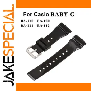 Black Rubber Strap for BABY-G Models BA110-130