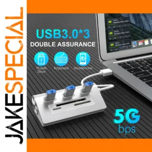 High-Speed USB 3.0 Card Reader Hub with 3 Ports