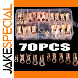 70-Piece Copper Ring Terminals Set for Electrical Wiring