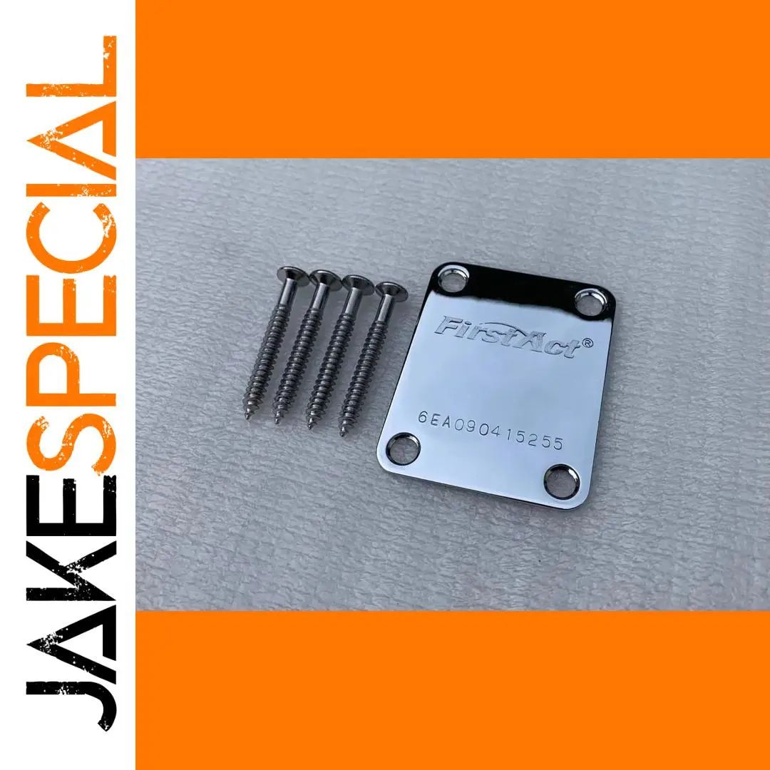 FirstA Chrome 6-String Guitar Neck Plate 1 FirstA Chrome 6-String Guitar Neck Plate
