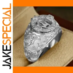 Men's Silver Ring with Arrowhead & Zircon