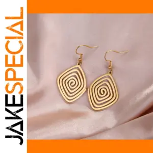 Stainless Steel Geometric Spiral Earrings