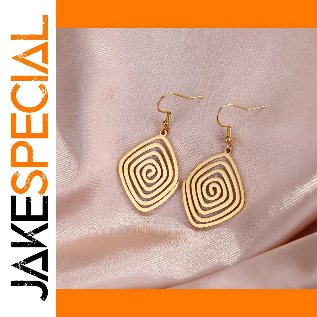 Stainless Steel Geometric Spiral Earrings 1 Stainless Steel Geometric Spiral Earrings