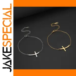 Elegant Stainless Steel Cross Charm Bracelet for Women