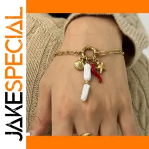 Seaside Charm Gold Stainless Steel Bracelet