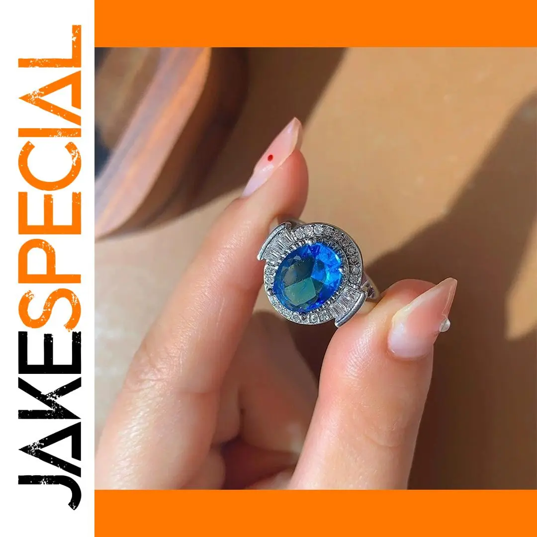 Adjustable Silver Ring with Zircon Stone 1 Adjustable Silver Ring with Zircon Stone