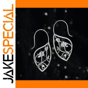 Vintage Silver Flower Drop Earrings