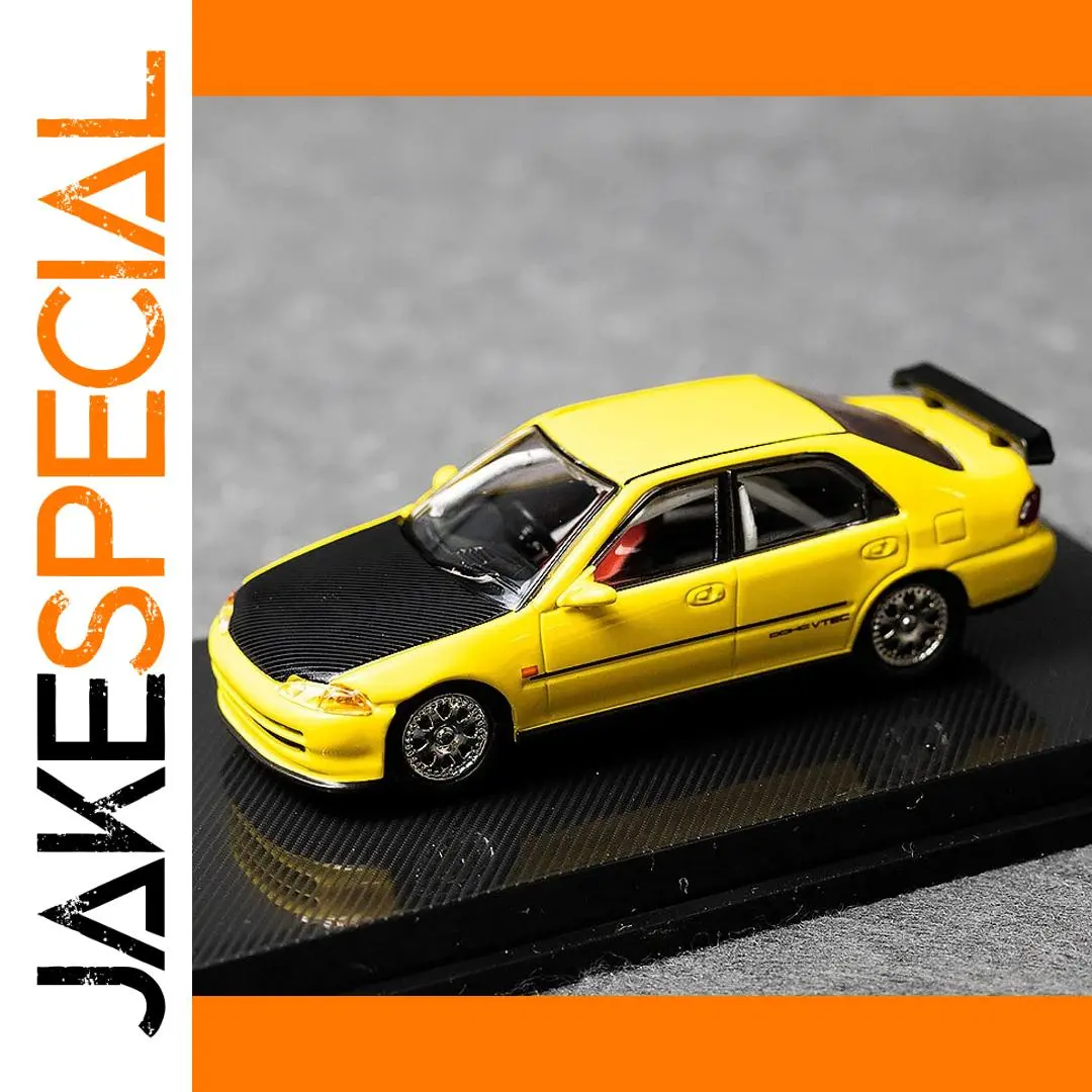 Yellow Honda Civic Ferio SiR EG9 Die-Cast Model 1 Yellow Honda Civic Ferio SiR EG9 Die-Cast Model