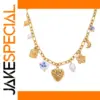 Gold-Toned Stainless Steel Heart Necklace