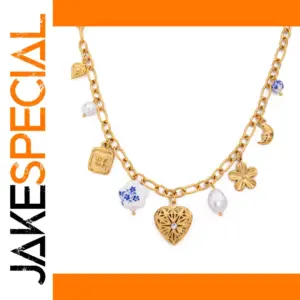 Gold-Toned Stainless Steel Heart Necklace