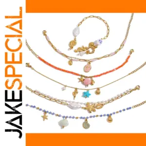 Stainless Steel Summer Ocean Charm Rope Bracelet