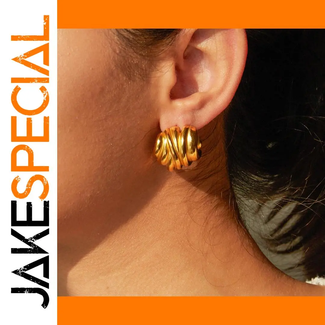 Stainless Steel Irregular Gold Earrings 1 Stainless Steel Irregular Gold Earrings