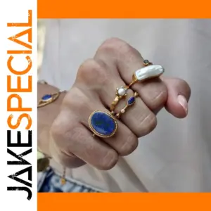 Stainless Steel Irregular Pearl Ring Size 7