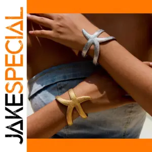 Elegant Stainless Steel Gold Starfish Bracelet